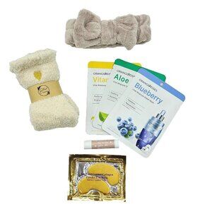 Ultimate Self-Care Bliss Bundle Face Mask Rejuvenate Moisturizing Beige Fuzzy